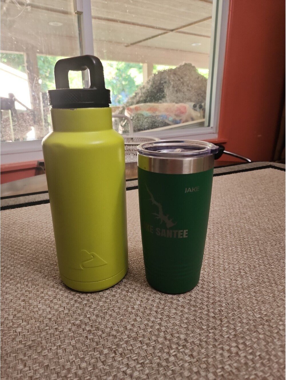 32 oz Stainless Steel Insulated Chug Water Bottle, Sage Green Lake Santee Jake
